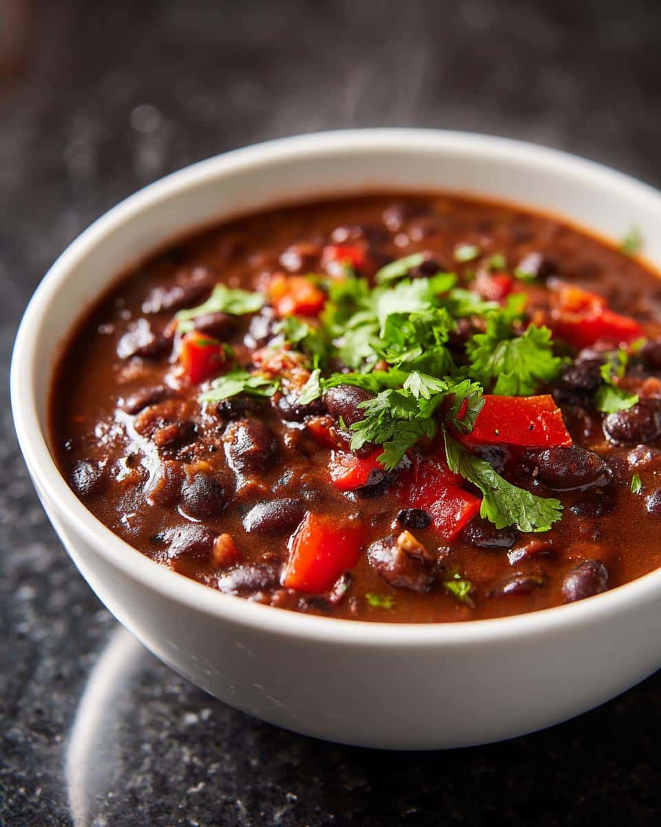 Black Bean Soup with Tomato Broth - detail 2