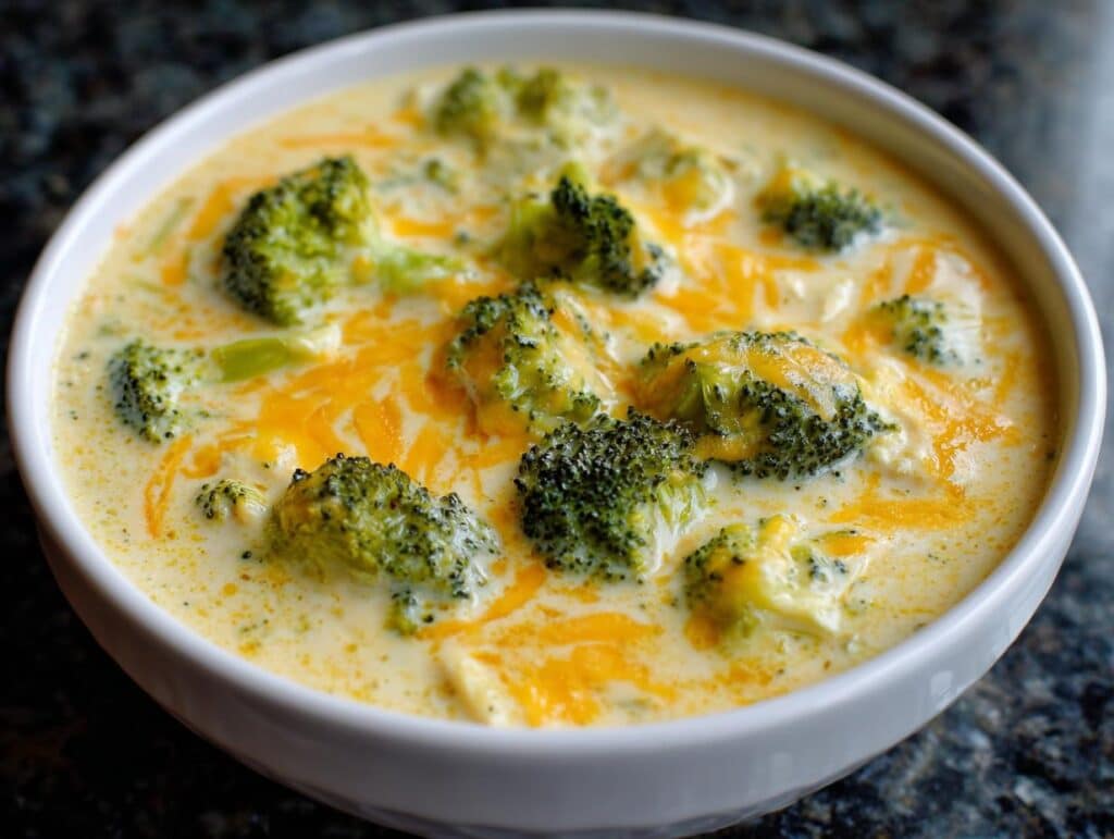 Creamy Broccoli Cheddar Chicken Soup