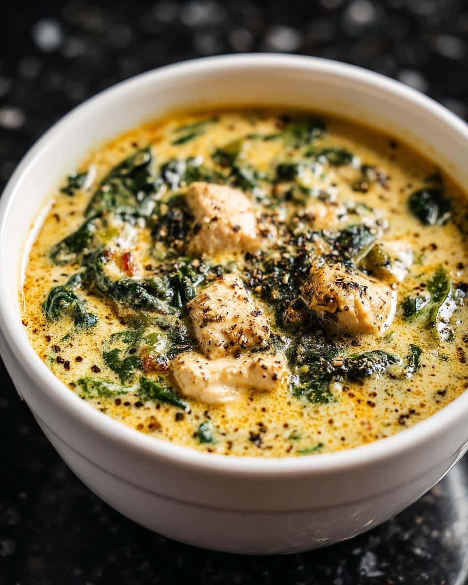 Creamy Chicken Spinach Soup - detail 1