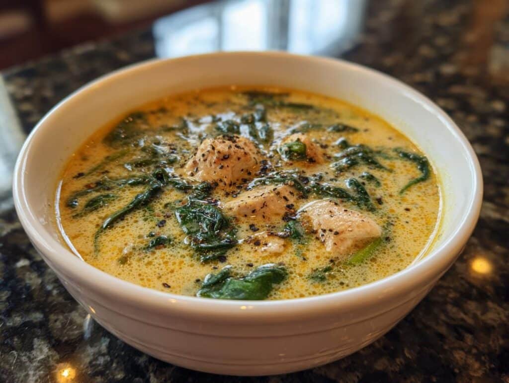 Creamy Chicken Spinach Soup