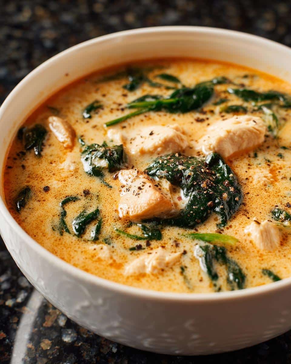 Creamy Chicken Spinach Soup - detail 2