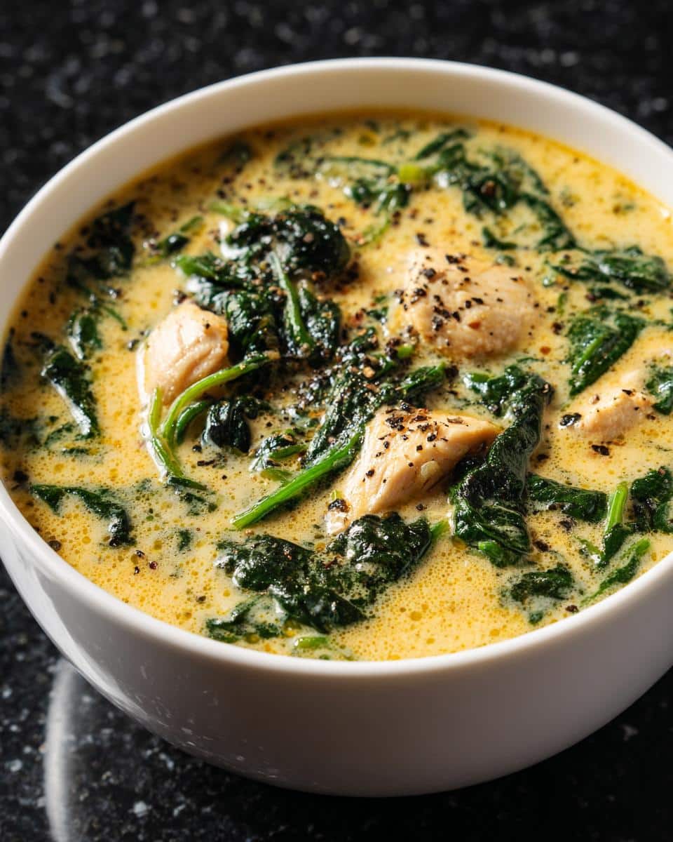 Creamy Chicken Spinach Soup - detail 3