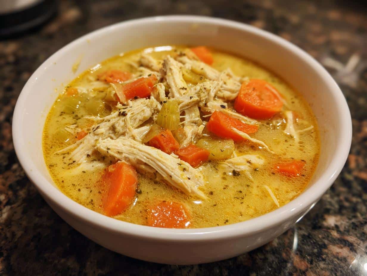 Creamy Chicken Veggie Soup Bowl