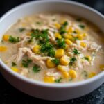 Creamy Corn Chicken Soup Bowl