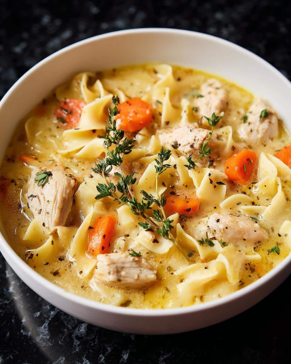 Creamy Garlic Chicken Noodle Soup - detail 1