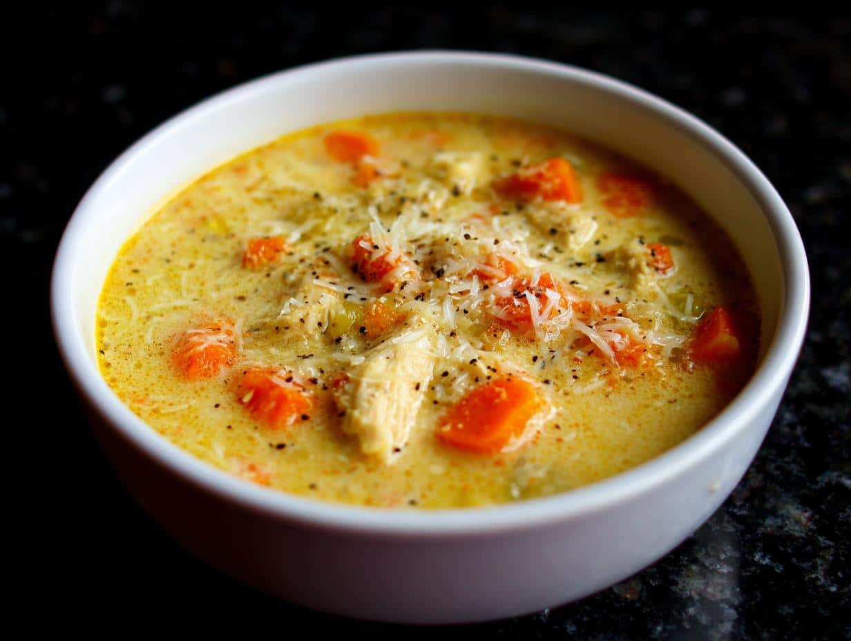 Creamy Garlic Parmesan Chicken Soup