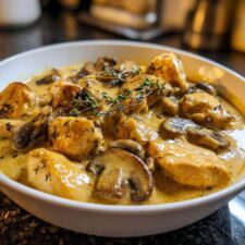 35-Minute Creamy Mushroom Chicken Soup That Heals & Comforts