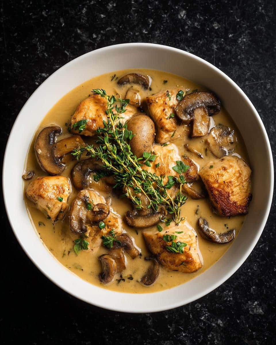 Creamy Mushroom Garlic Chicken Soup - detail 2