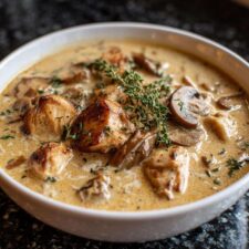 30-Minute Creamy Mushroom Garlic Chicken Soup Heals Your Gut Magically