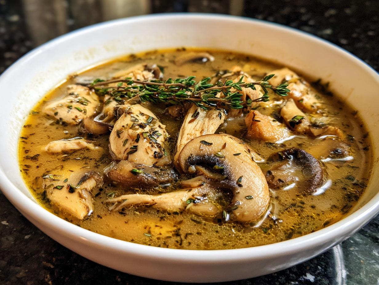 Creamy Mushroom Herb Chicken Soup