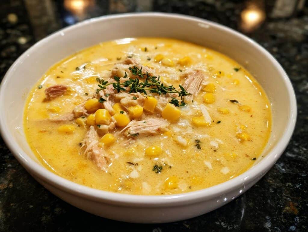 Creamy Parmesan Corn Chicken Soup