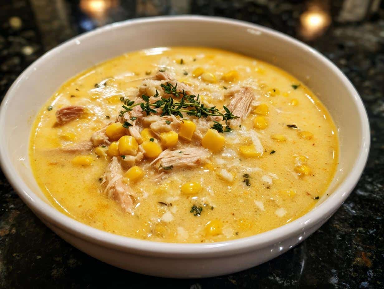Creamy Parmesan Corn Chicken Soup