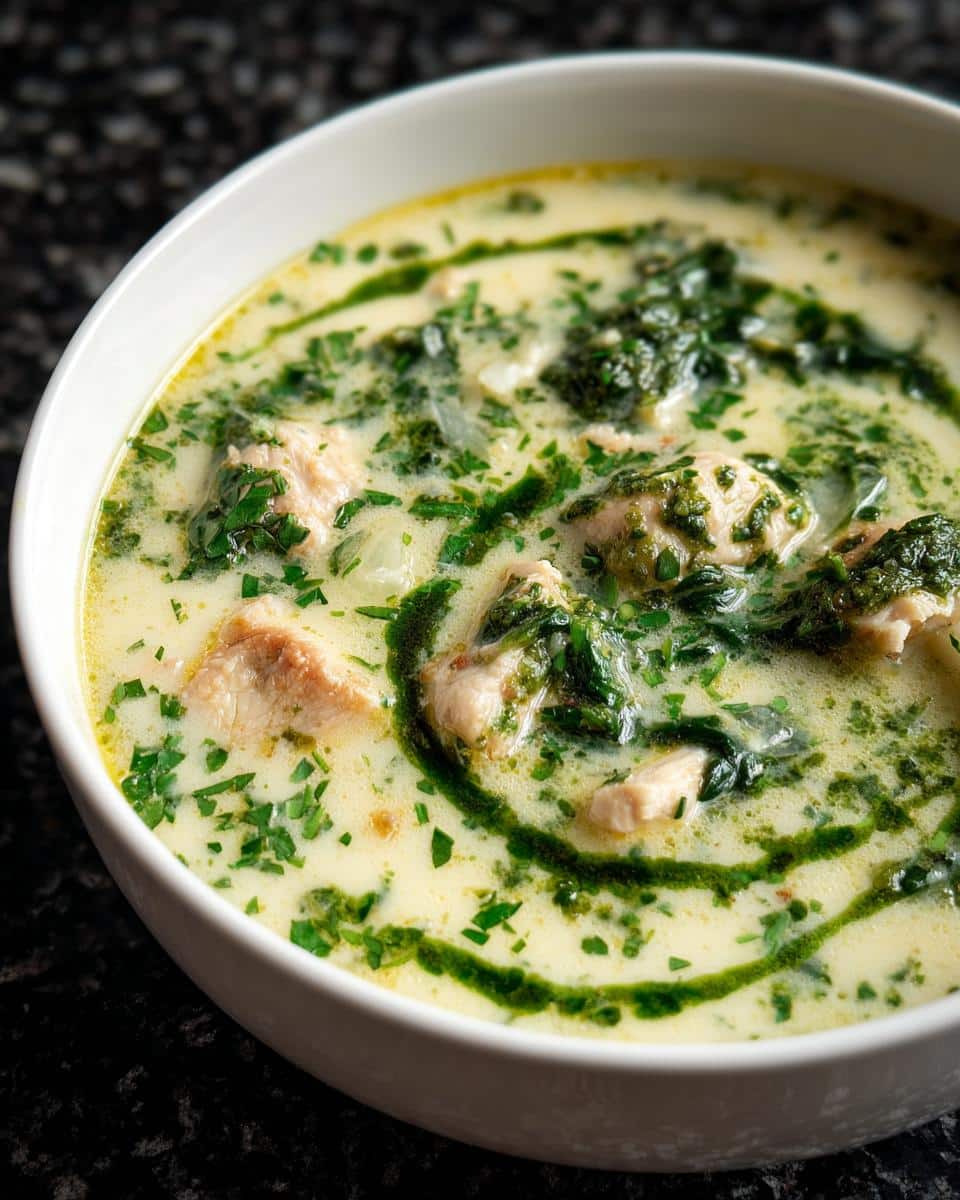 Creamy Pesto Chicken Soup - detail 2
