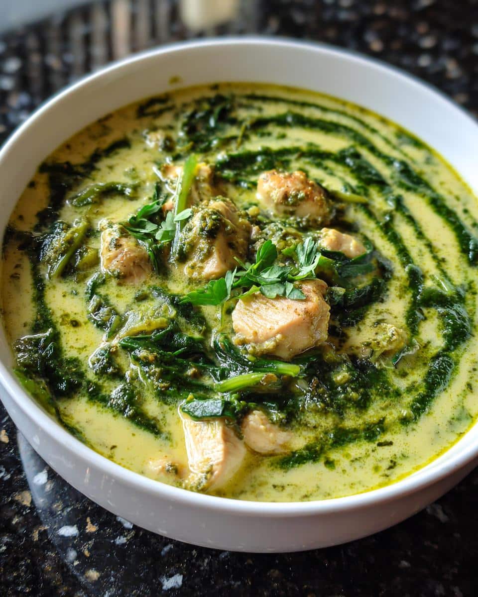 Creamy Pesto Chicken Soup - detail 4