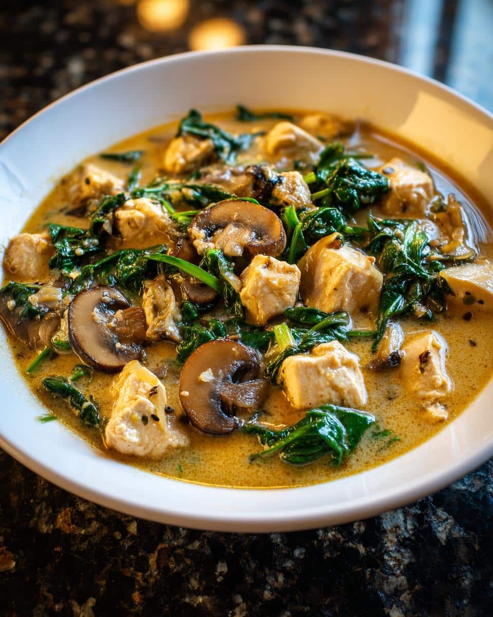 Creamy Spinach Mushroom Chicken Soup - detail 5