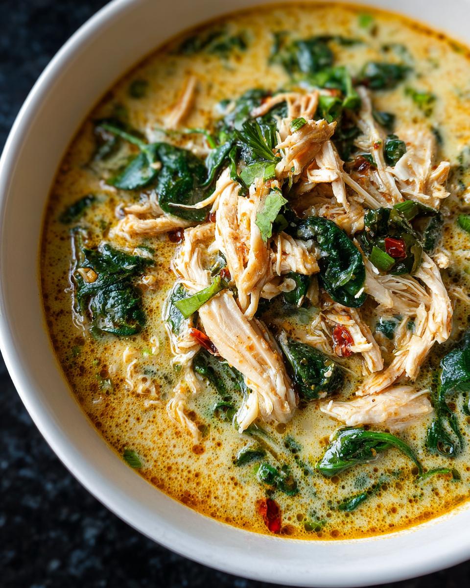 Creamy Spinach Parmesan Chicken Soup - detail 2