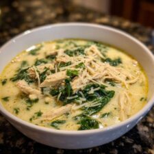 **Creamy Spinach Parmesan Chicken Soup in Just 30 Minutes**