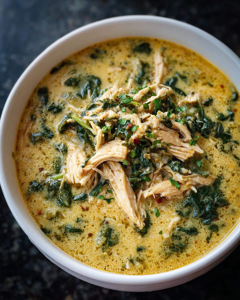 Creamy Spinach Parmesan Chicken Soup - detail 3