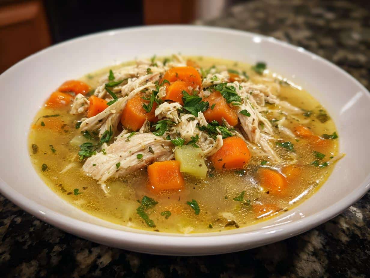 Crockpot Rotisserie Chicken Soup