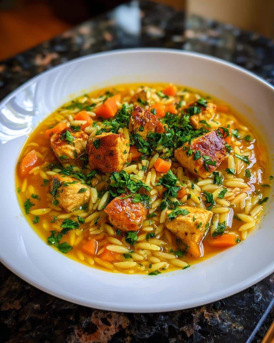 Greek Lemon Orzo Chicken Soup - detail 1