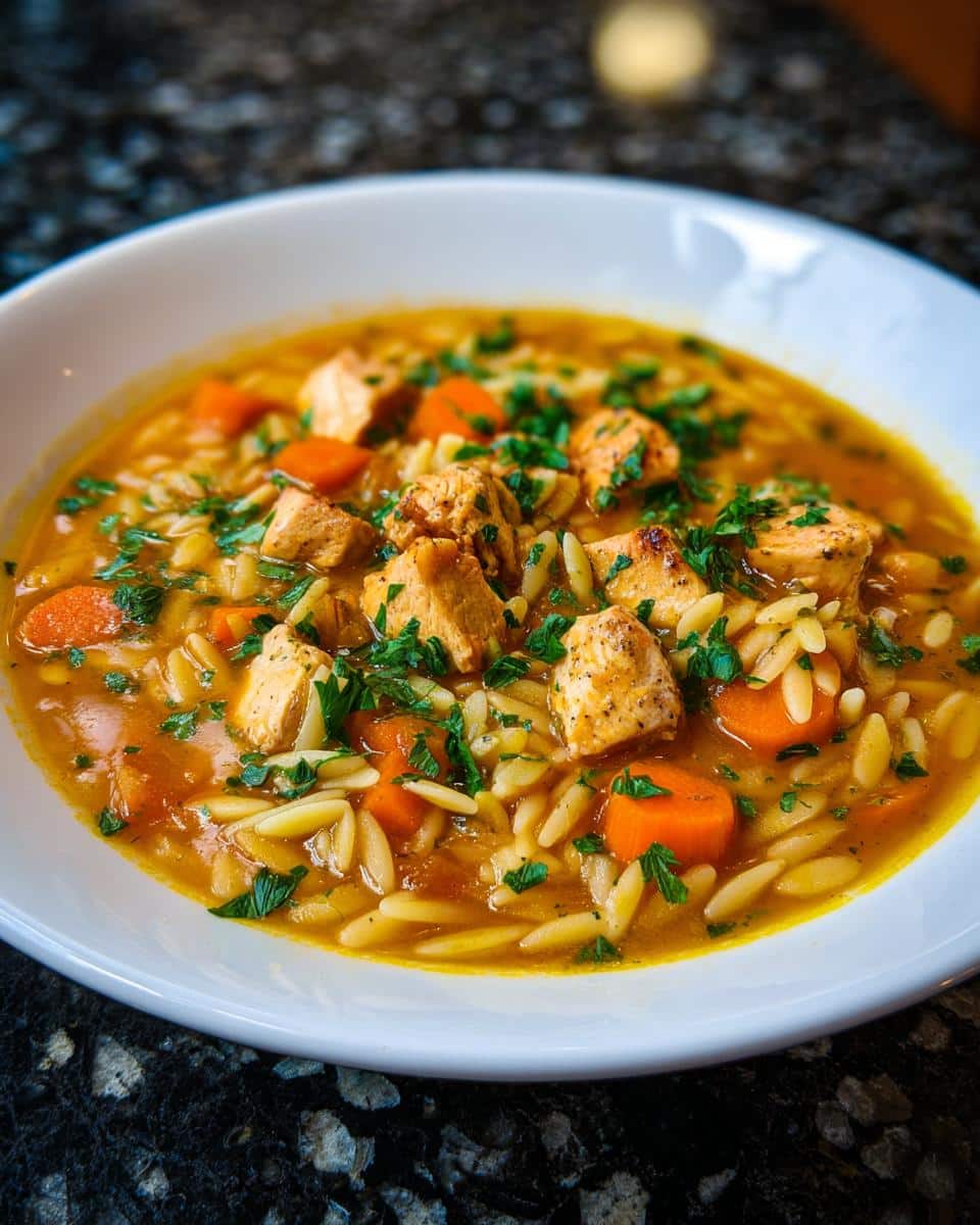 Greek Lemon Orzo Chicken Soup - detail 2