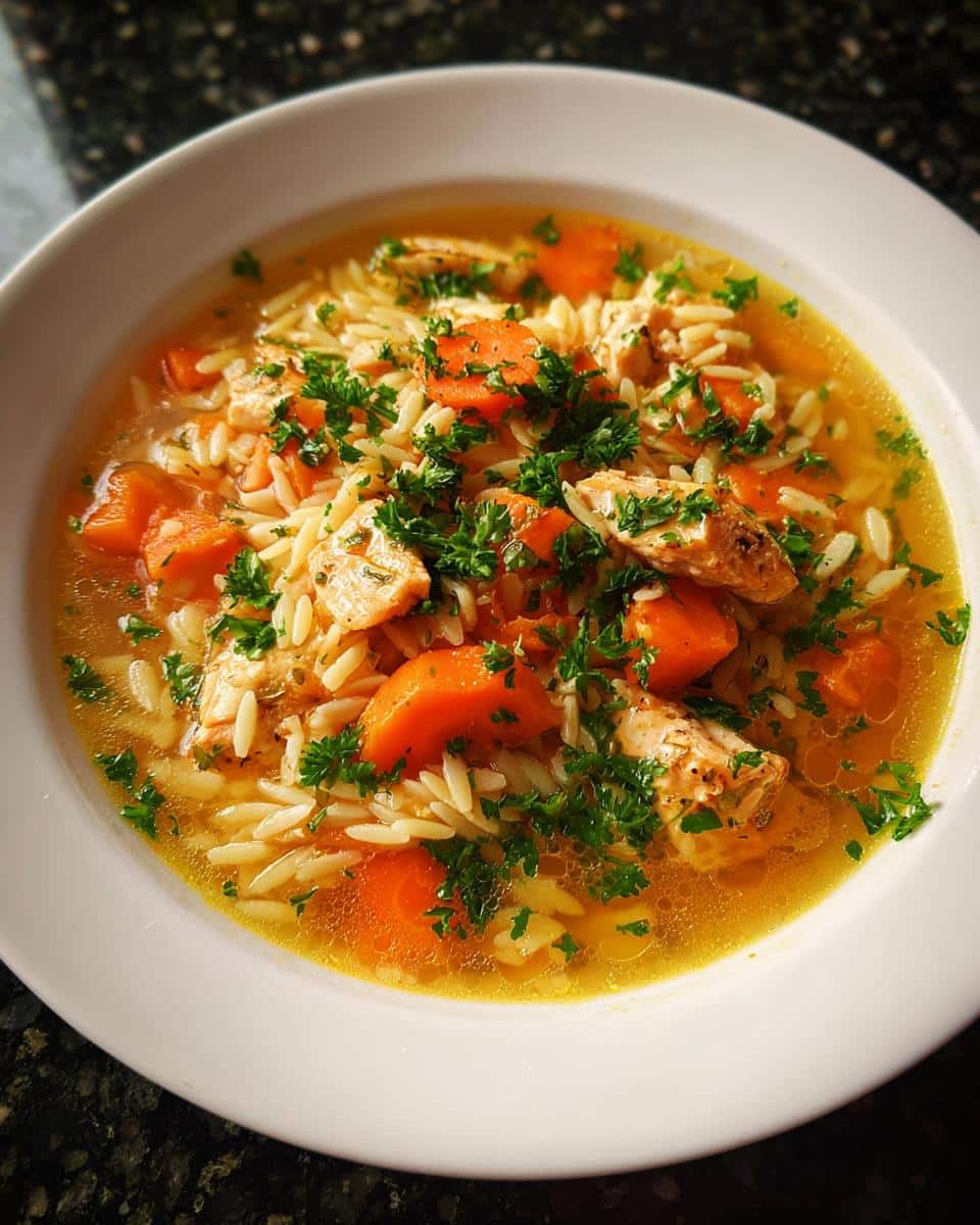 Greek Lemon Orzo Chicken Soup - detail 3