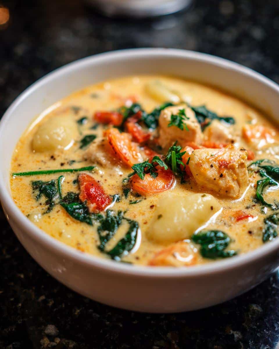 Italian Creamy Chicken Gnocchi Soup - detail 2