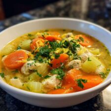 40-Minute Lemon Butter Chicken Soup Bowl That Heals