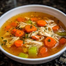 Soothing Lemon Herb Comfort Chicken Broth Bowl in 35 Minutes