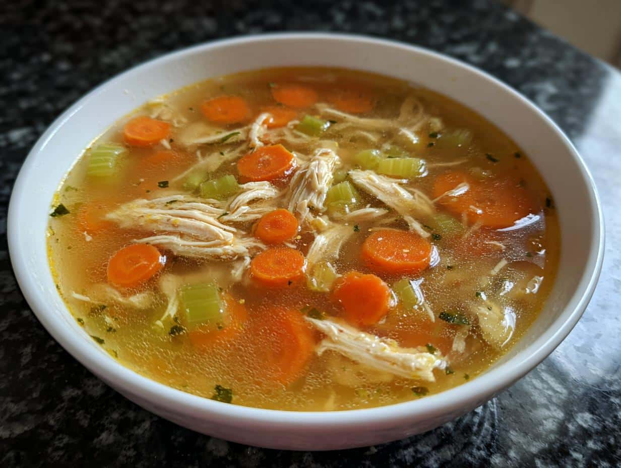 Lemon Pepper Chicken Broth Soup