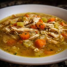 Hearty Rustic Farmhouse Chicken Stew Soup in 30 Minutes