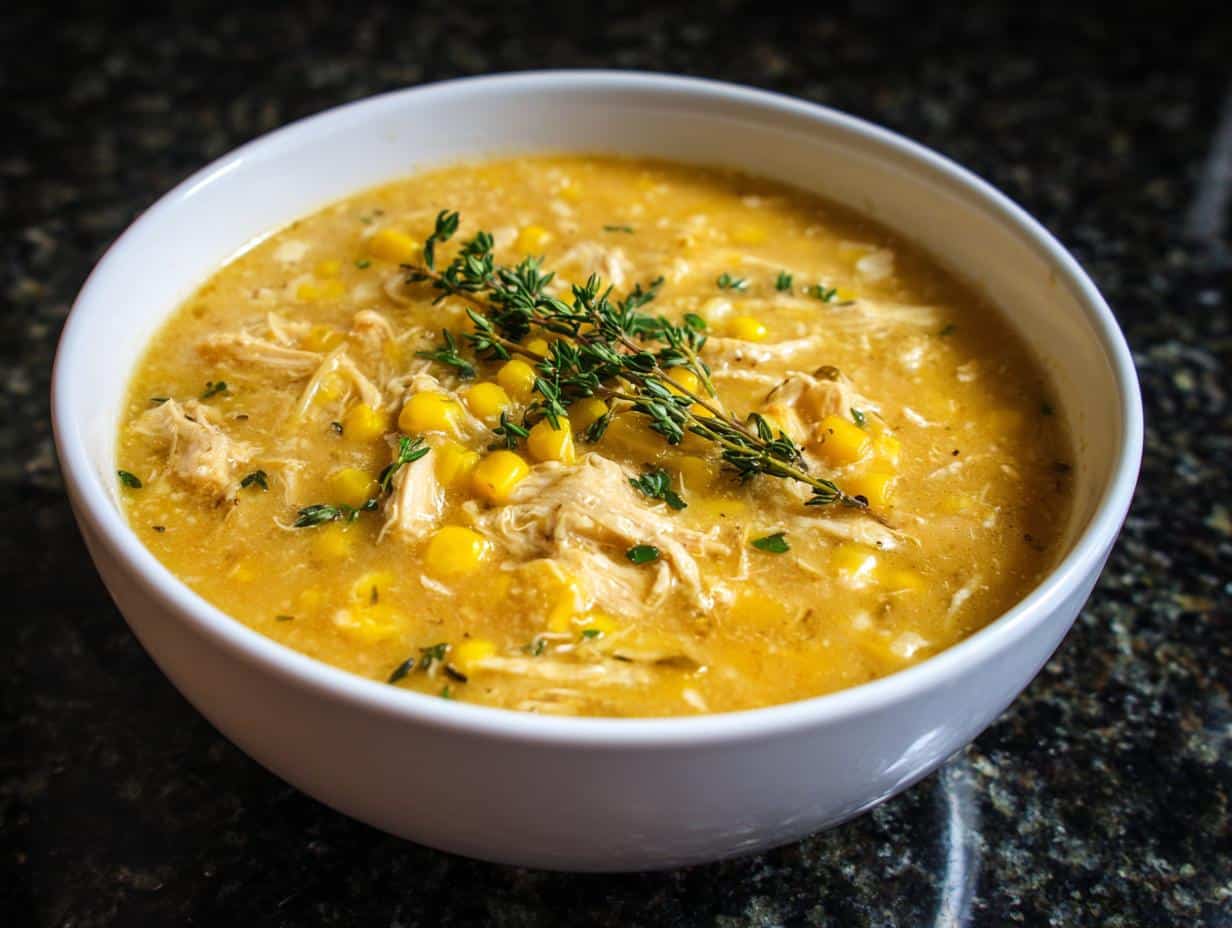 Slow Cooker Creamy Corn Chicken Soup