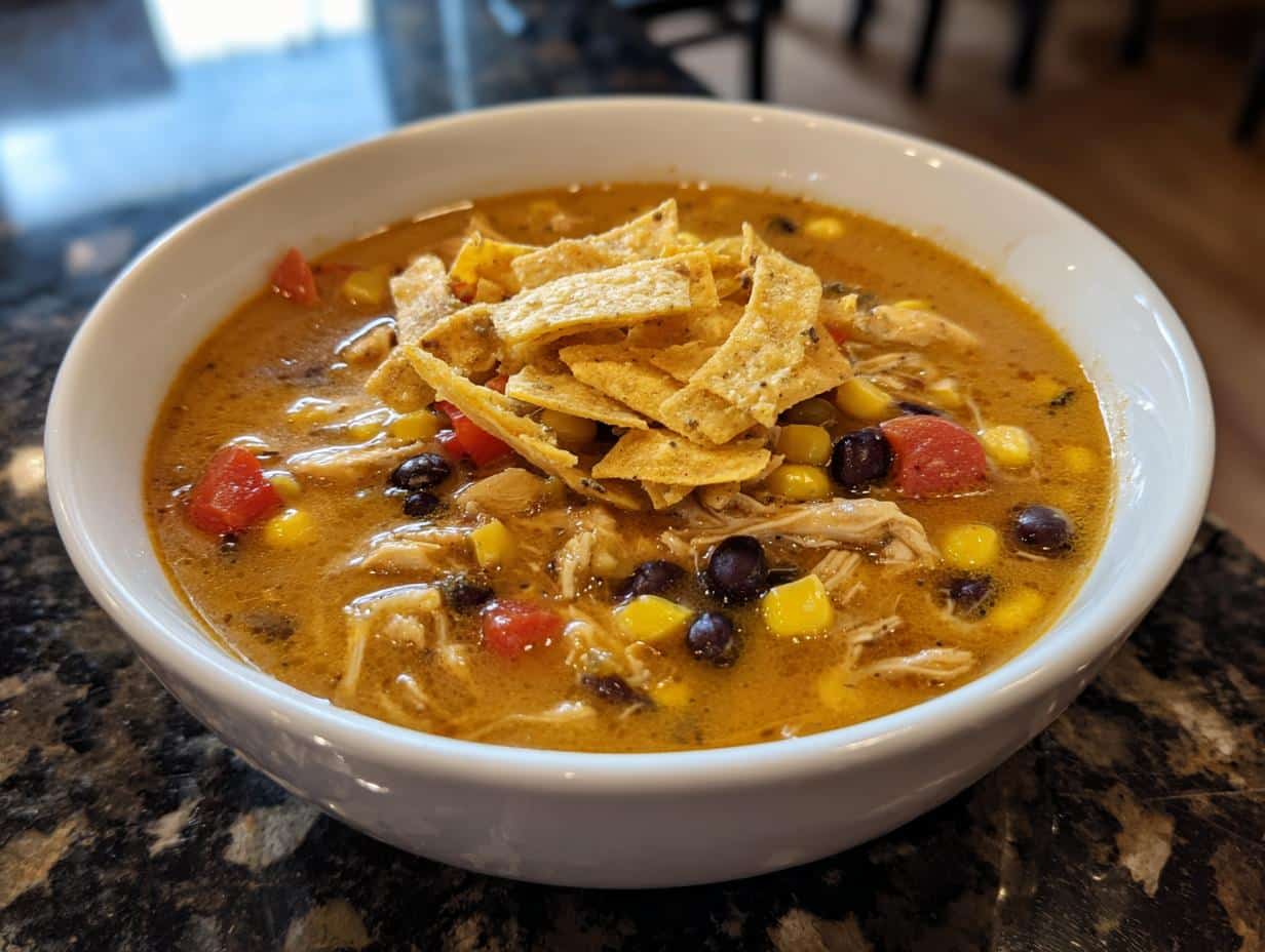 Southwest Creamy Chicken Tortilla Soup