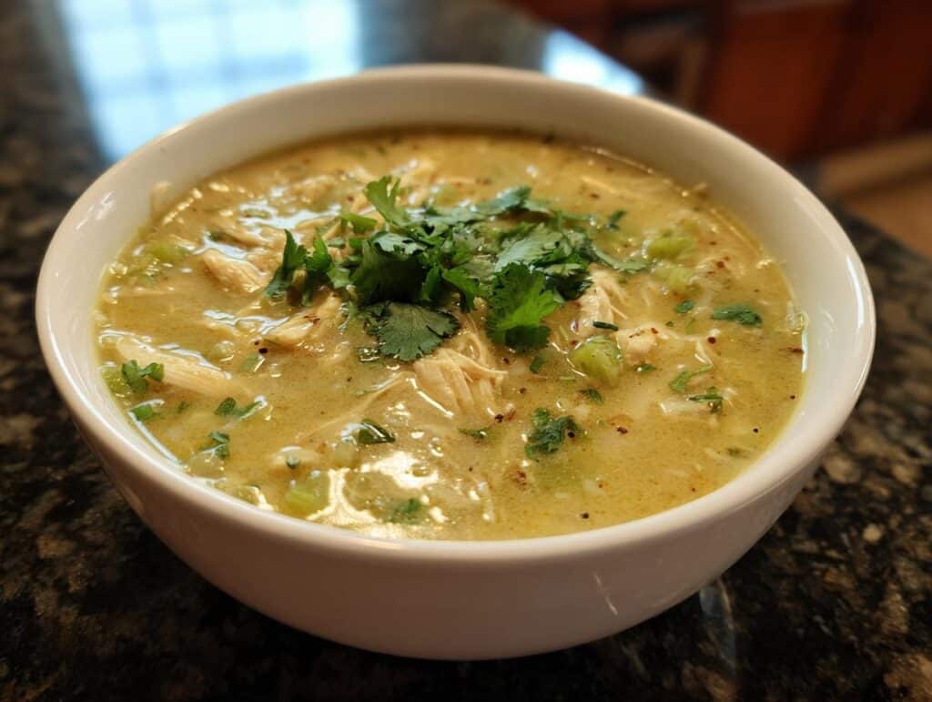 Spicy Green Chili Cream Chicken Soup