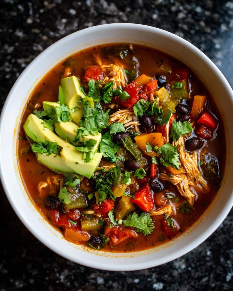 Spicy Mexican Chicken Soup Bowl - detail 1