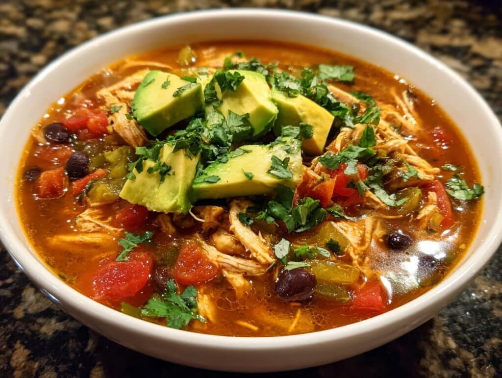 Spicy Mexican Chicken Soup Bowl