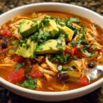 Spicy Mexican Chicken Soup Bowl