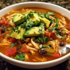 Easy Spicy Mexican Chicken Soup Bowl Recipe