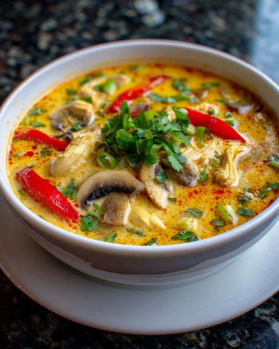 Thai Spicy Coconut Chicken Soup - detail 1