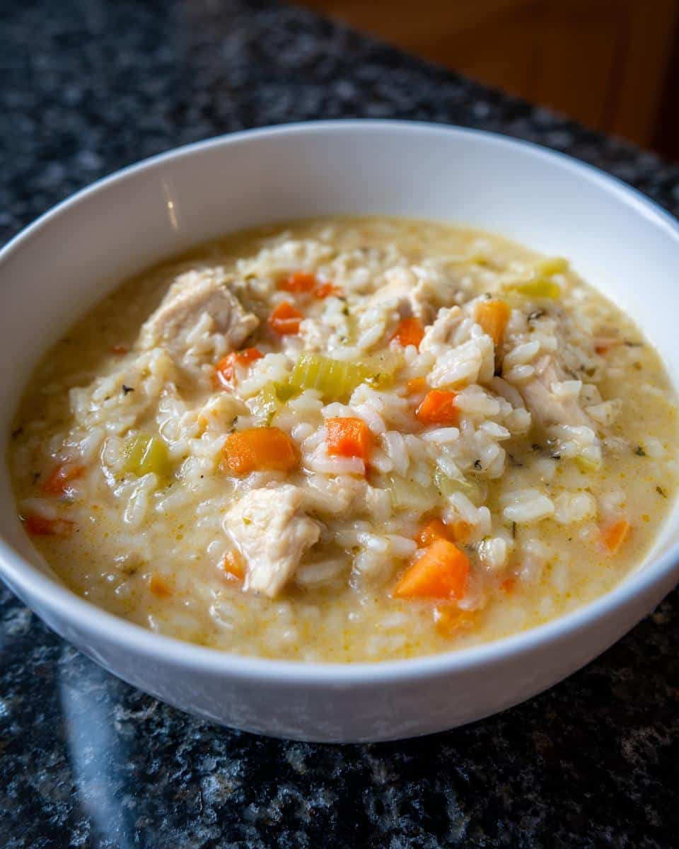 Thick Creamy Chicken Rice Soup - detail 2