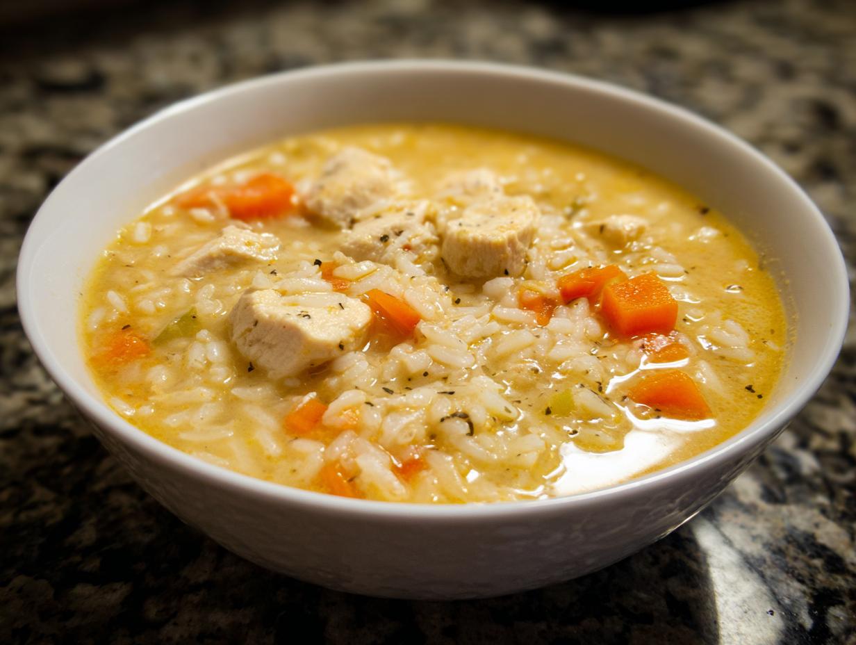 Thick Creamy Chicken Rice Soup