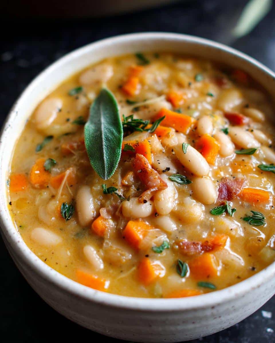 White Bean Soup with Fresh Sage - detail 1