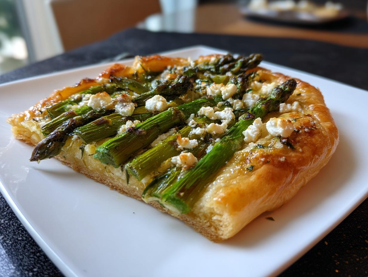 Asparagus Puff Pastry Tart with Feta - detail 2