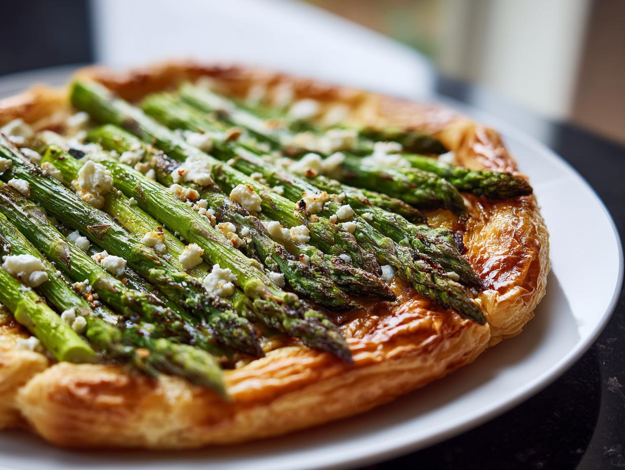 Asparagus Puff Pastry Tart with Feta - detail 3
