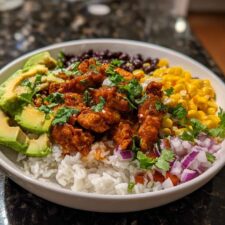 Fiery 2-Step Chili Lime Chicken Burrito Bowls - Blissful Bites