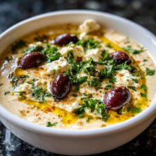 Hearty Greek White Bean Soup with Feta & Olives in 45 Minutes