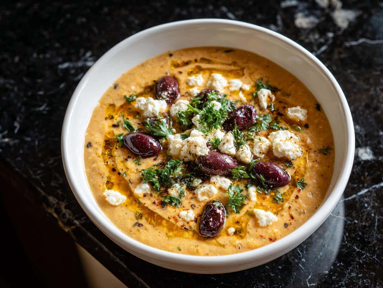 Greek White Bean Soup with Feta & Olives - detail 3