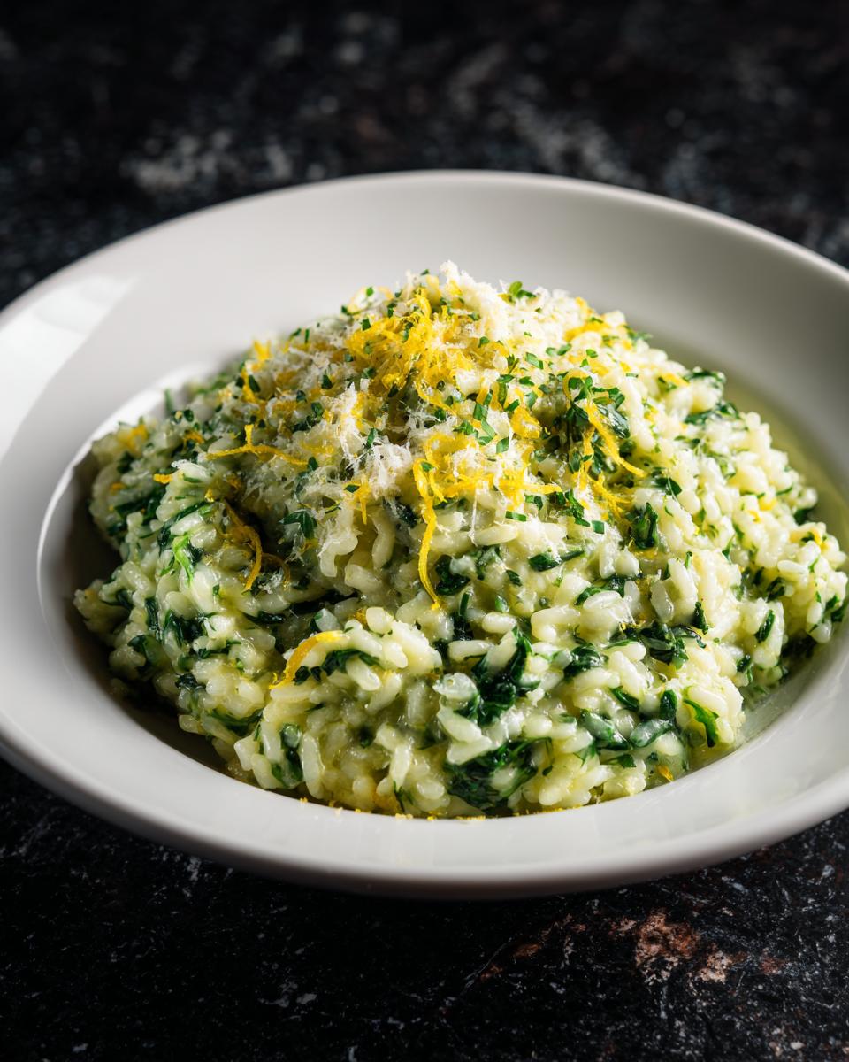 30-Minute Green Spinach & Lemon Risotto, Lush & Irresistible 6 Green Spinach & Lemon Risotto - detail 1