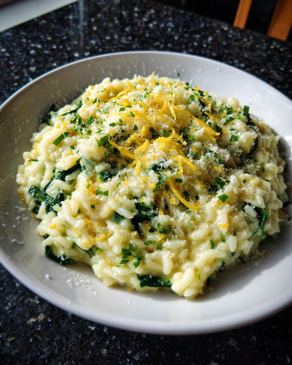 30-Minute Green Spinach & Lemon Risotto, Lush & Irresistible 5 Green Spinach & Lemon Risotto