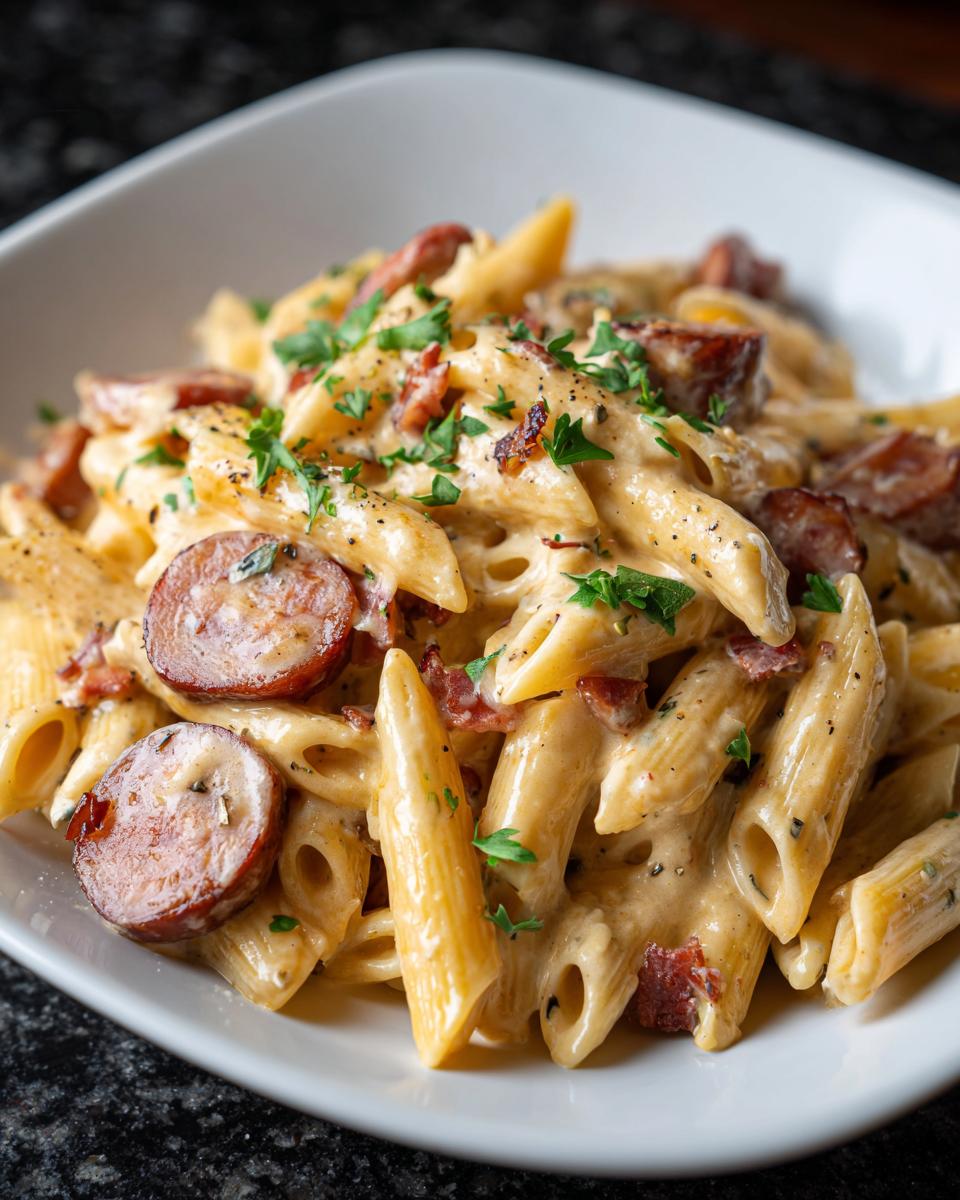 Kielbasa Pasta with Dijon Cream Sauce - detail 2